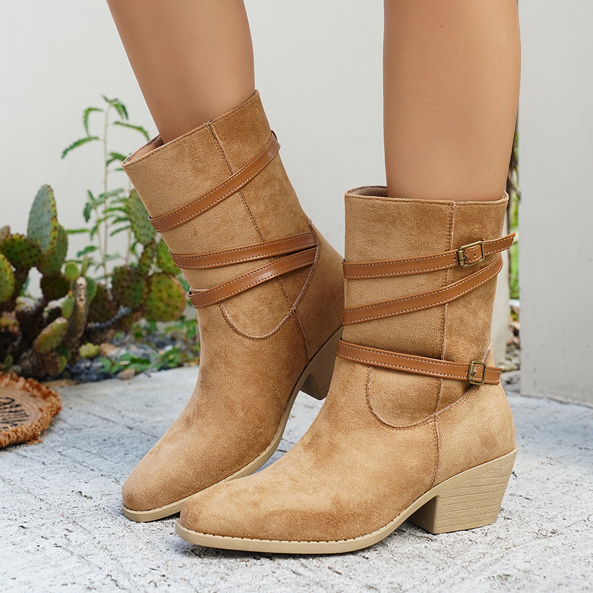 Women’s Low‑Cut Vintage Style Cotton Boots – Retro Ankle Booties