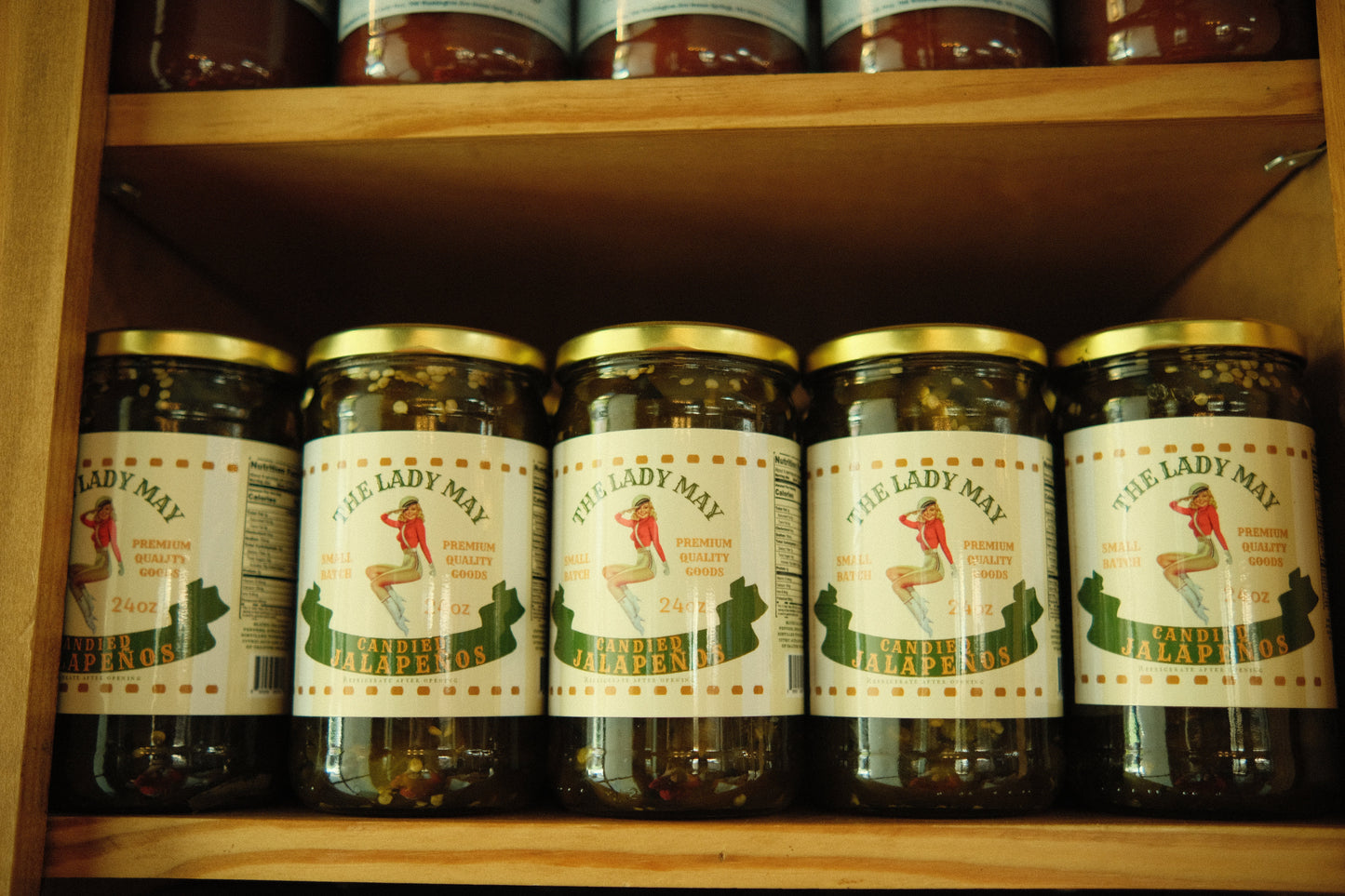 Sweet Heat Candied Jalapeños 2 pack – The Lady May’s Small-Batch Cowboy Candy | Sweet & Spicy Pickled Jalapeños in 24oz Glass Jar