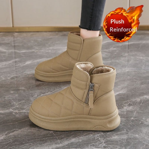 Women’s Casual Warm Fleece-Lined Snow Boots – Winter Anti-Slip Ankle Boots
