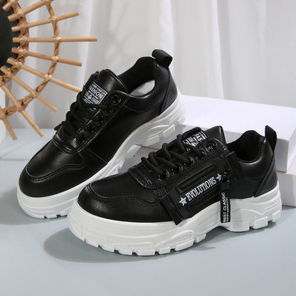 Women’s Lace‑Up Side‑Zipper Sports Sneakers