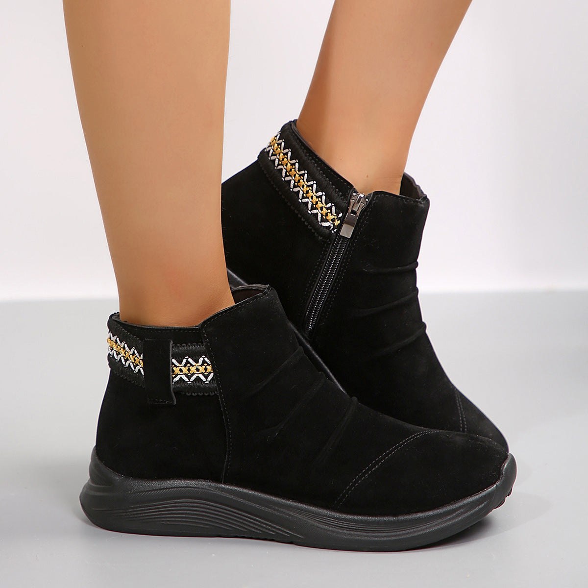 Round-Toe Women’s Frosted Martin Boots