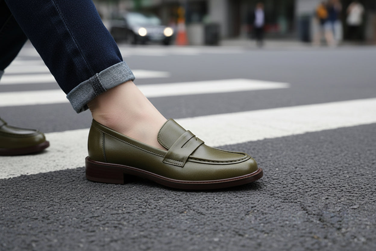 Women’s British Style Vintage Heeled Leather Shoes
