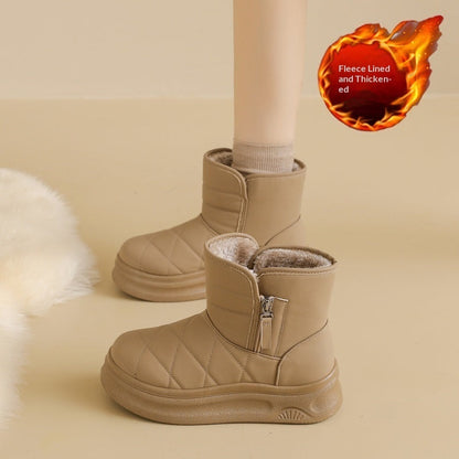 Women’s Casual Warm Fleece-Lined Snow Boots – Winter Anti-Slip Ankle Boots