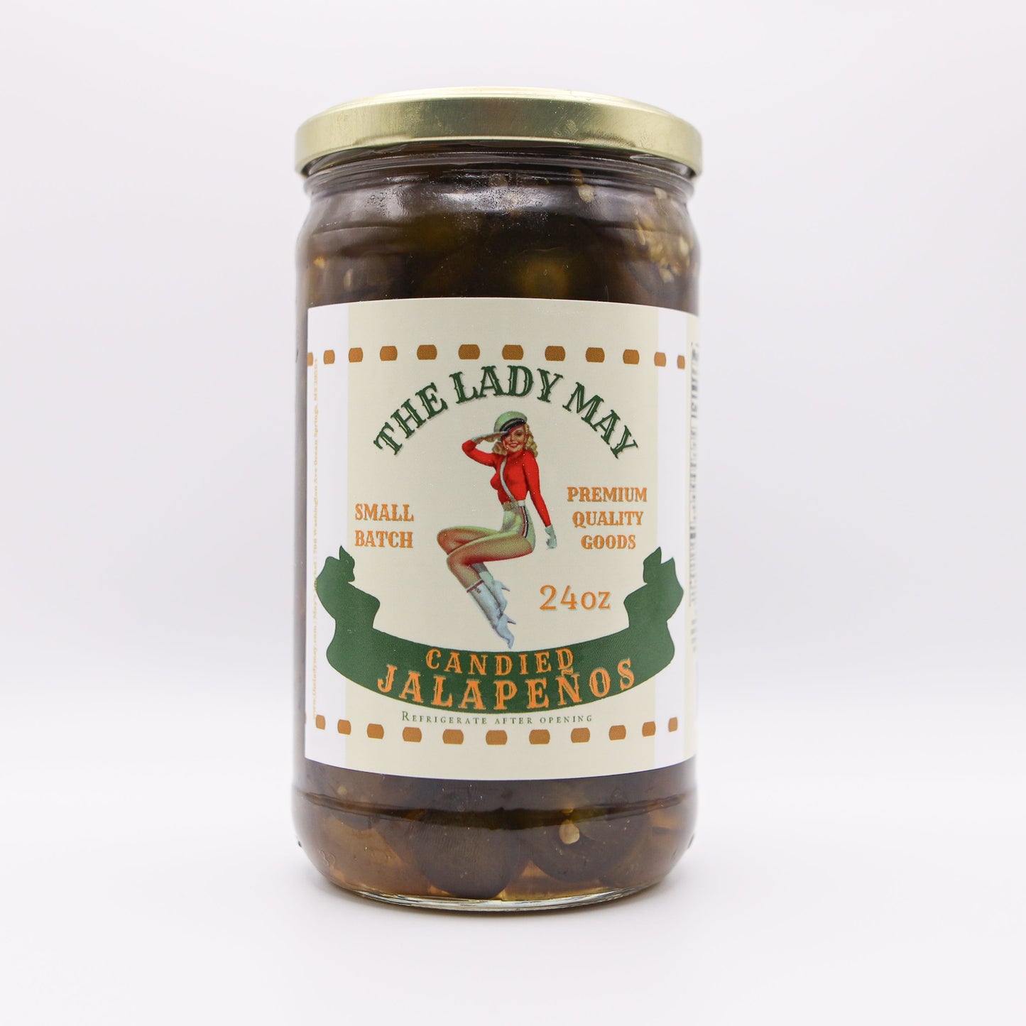 Sweet Heat Candied Jalapeños 2 pack – The Lady May’s Small-Batch Cowboy Candy | Sweet & Spicy Pickled Jalapeños in 24oz Glass Jar