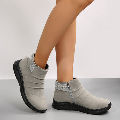 Round-Toe Women’s Frosted Martin Boots