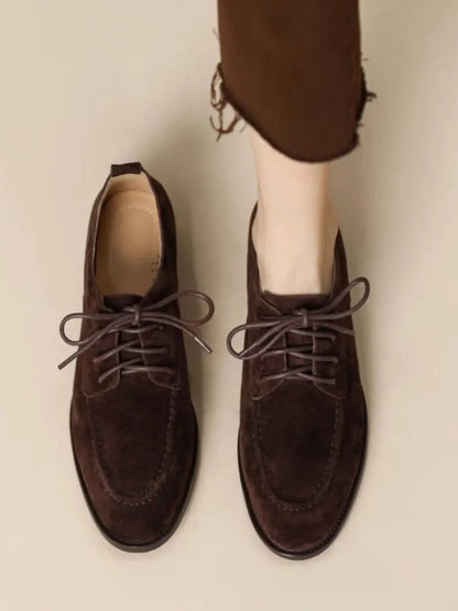 Women’s Retro Deep-Mouth Lace-Up Loafers