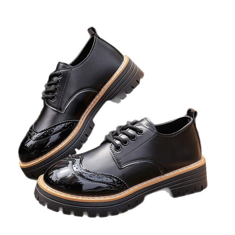 Round Toe Flatheeled Laceup Pumps For Women
