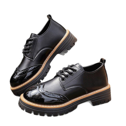 Round Toe Flatheeled Laceup Pumps For Women