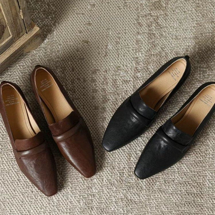 Women's Retro French Kitten Heel Mules – Pointed Toe Slip-On Shoes